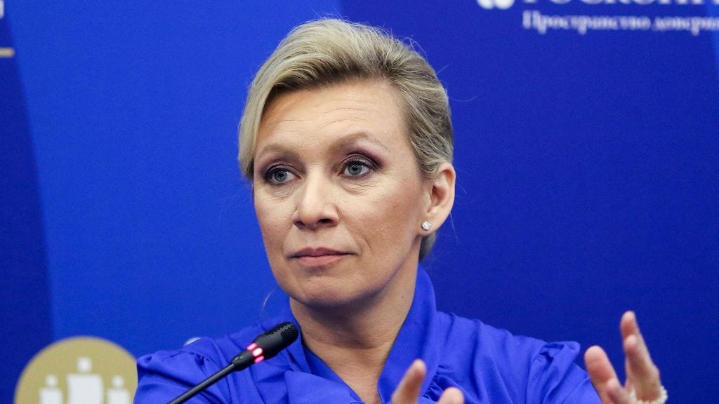 Venäjän ulkoministeriön tiedottaja Marija Zaharova Pietarissa kesäkuussa 2023.