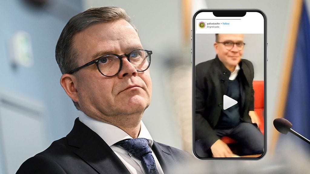 Pääministeri Petteri Orpoa lähestyttiin Turussa kahvilassa maanantaina.