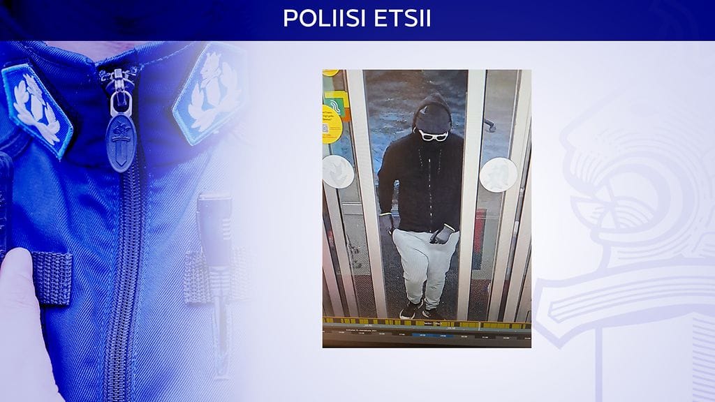 Kuvassa näkyvän henkilön epäillään ryöstäneen Espoon Mankkaalla sijaitsevan Alepan.
