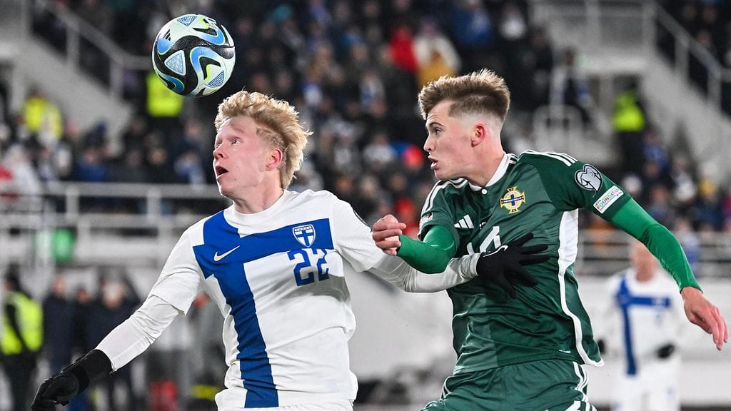 Noah Pallas tuli seitsemän minuuttia ennen täyttä aikaa kentälle perjantain ottelussa Pohjois-Irlantia vastaan.