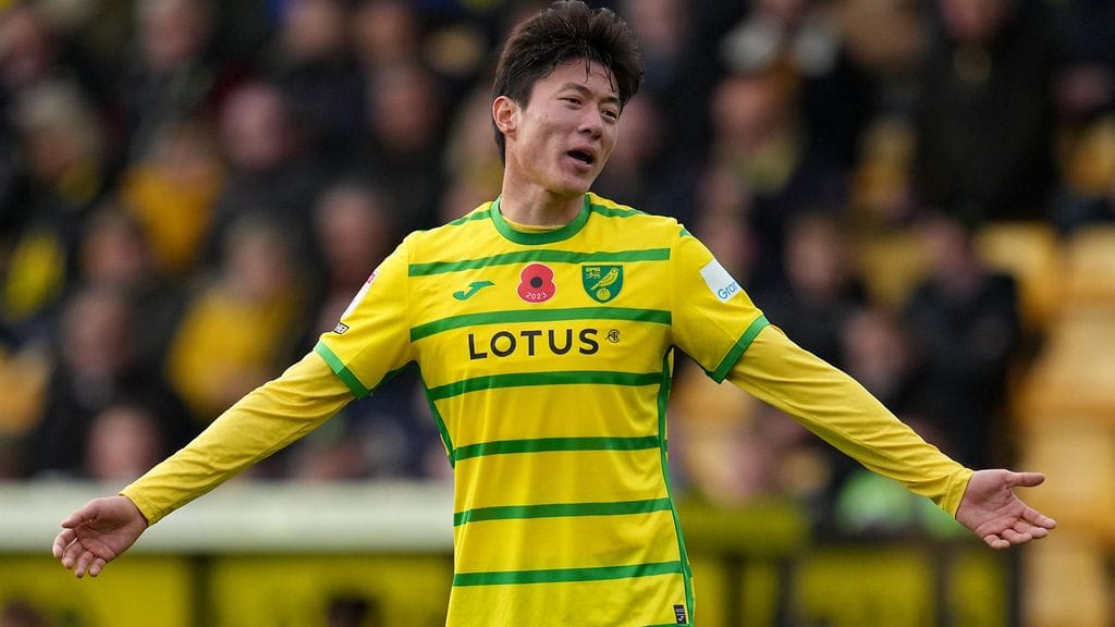 Norwichin Hwang Ui-jo on hyllytetty Etel-Korean maajoukkueen toiminnasta.