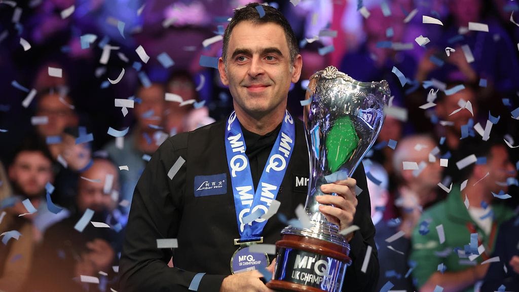 Ronnie O'Sullivan juhli Yorkissa sunnuntaina.