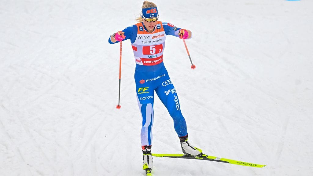 Jasmi Joensuu Lahden maailmancupissa keväällä 2023.