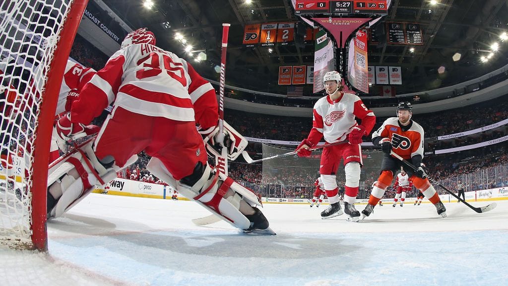 Ville Husso torjui Detroitin maalilla 18 laukausta 0-1-tappiossa Philadelphialle.