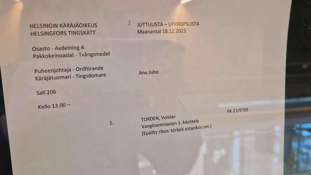 18122023 Sotarikoksista epäilty venäläistaistelija saapui oikeuteen