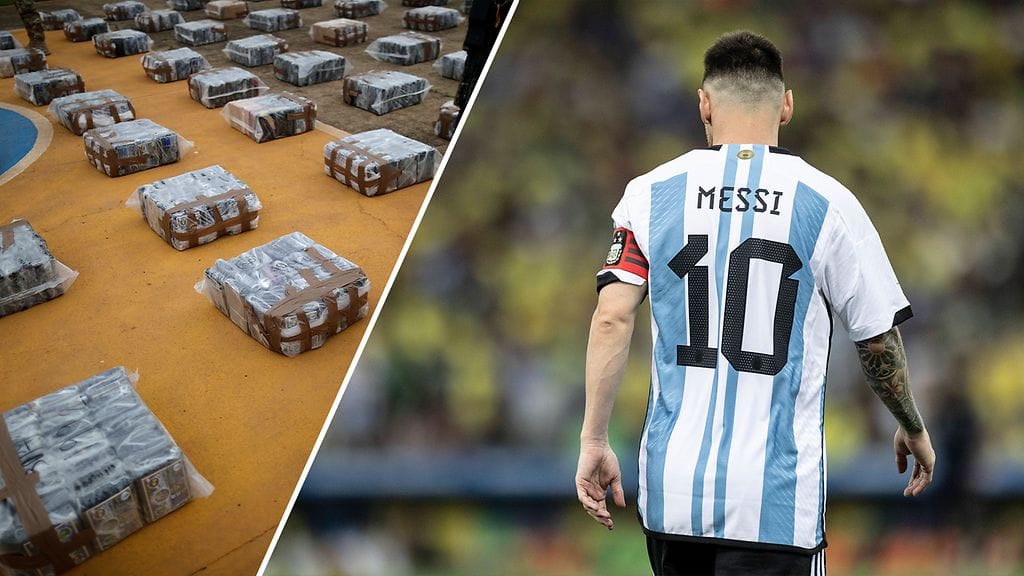 Venäjältä löydettiin iso huumelasti koristeltuna Lionel Messin kuvilla. Kuvituskuva.
