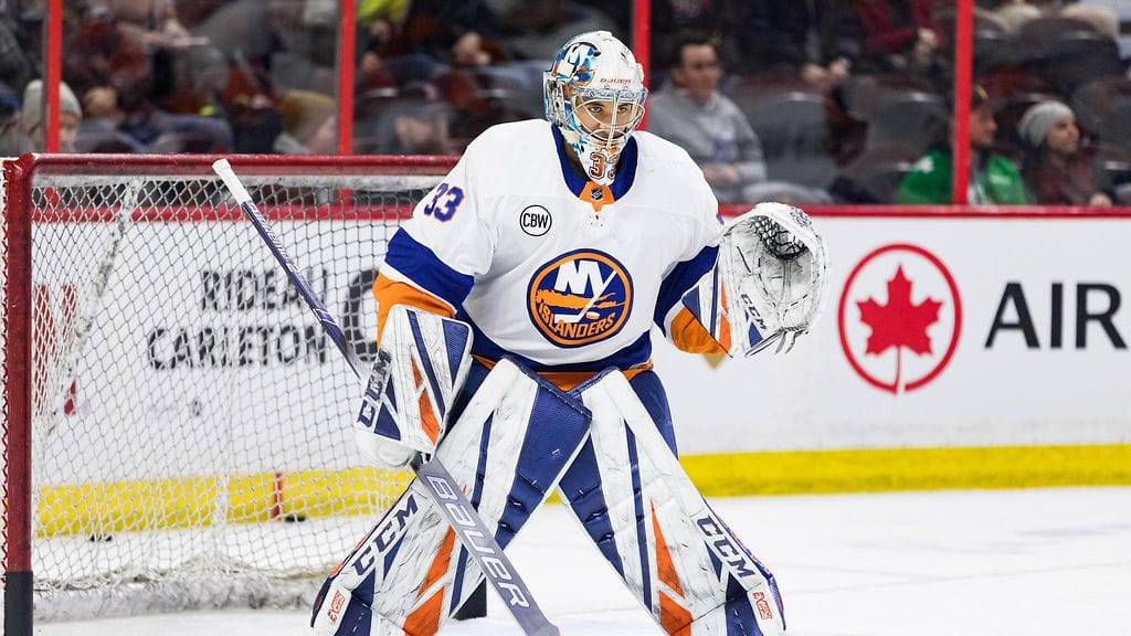 Christopher Gibson pelasi 14 New York Islandersin ottelussa vuosina 2015-2019.