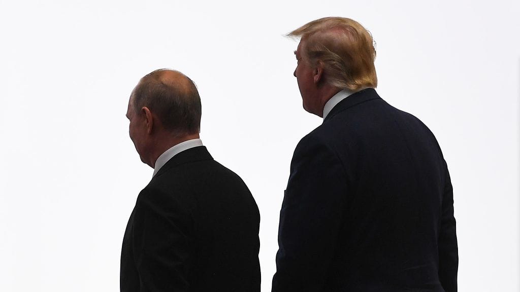 Yhdysvaltain presidentti Donald Trump ja Venäjän presidentti Vladimir Putin