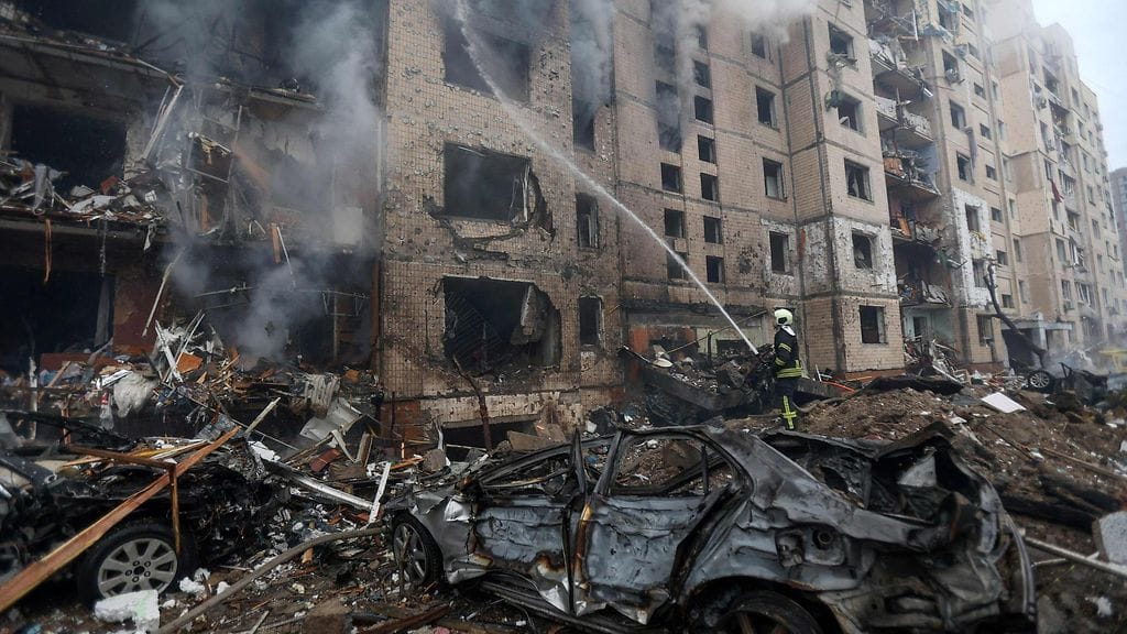 Ukrainan ilmavoimien mukaan iskut kohdistuivat Kiovaan sekä useille muille alueille. Kuvituskuva Kiovasta tammikuulta.