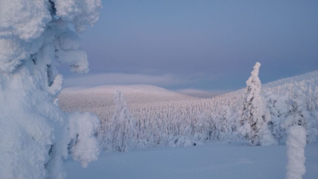 Näkymä Keimiötunturista Pallastunturiin 2.1.2024