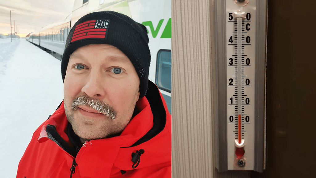 Juontaja Lauri Kottonen matkusti perheensä kanssa Kolariin yöjunassa, jonka hytissä oli vain neljä astetta lämmintä.