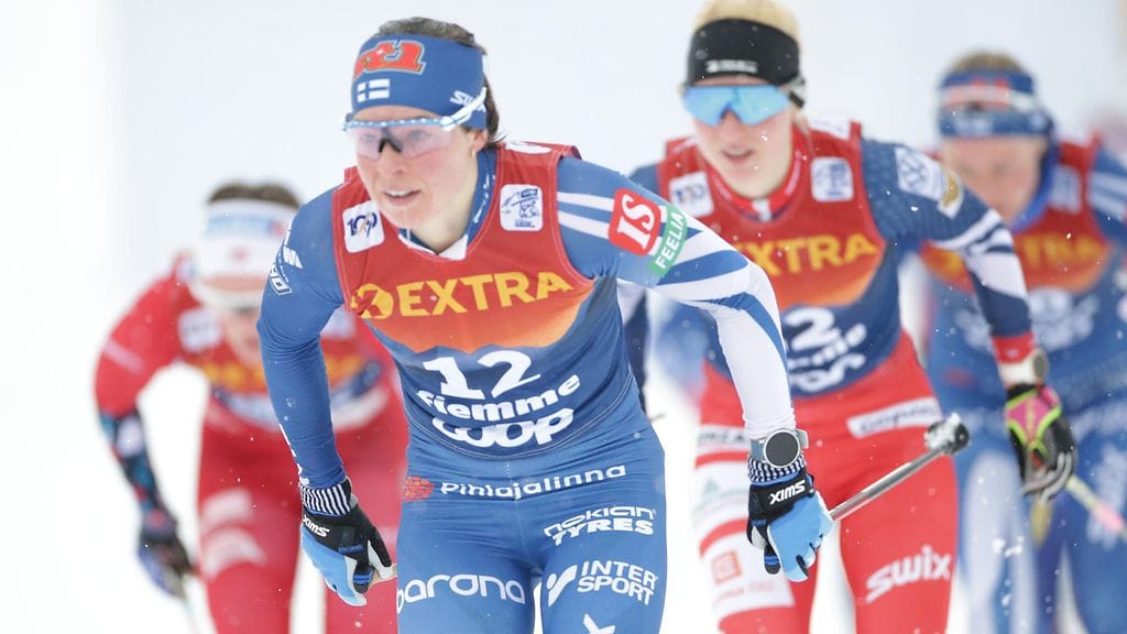 Krista Pärmäkoski Tour de Skillä lauantaina.