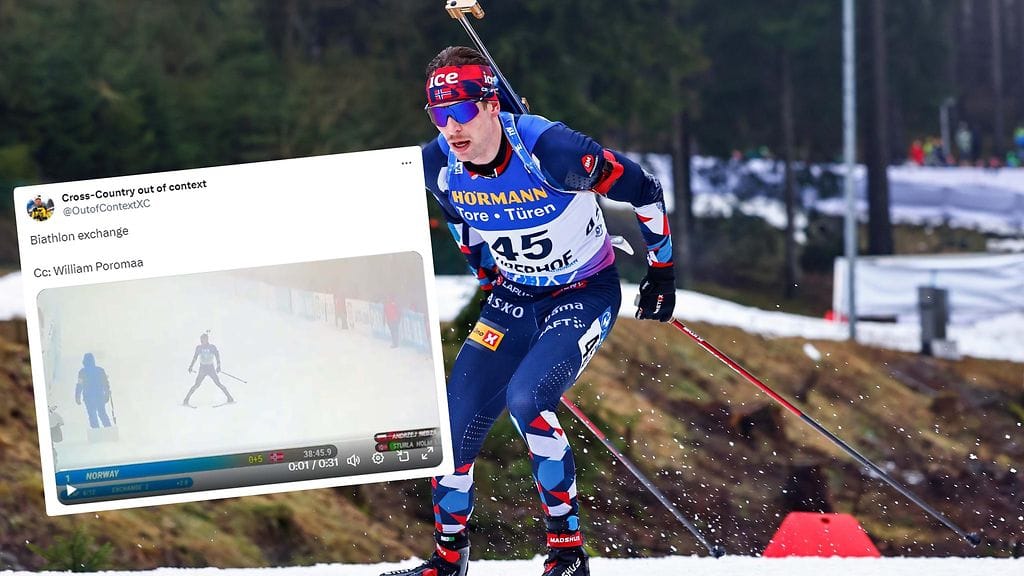 Sturla Holm Lägreid joutui odottelemaan Tarjei Bötä viestin vaihtoalueella.