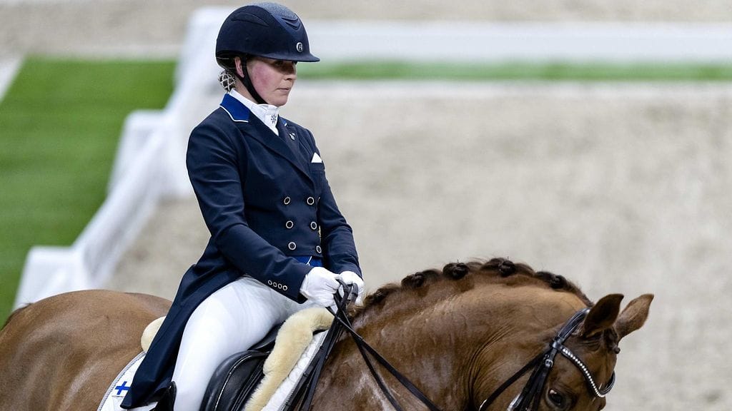 Emma Kanerva on yksi kouluratsastuksen olympiapaikan hankkineista ratsastajista.