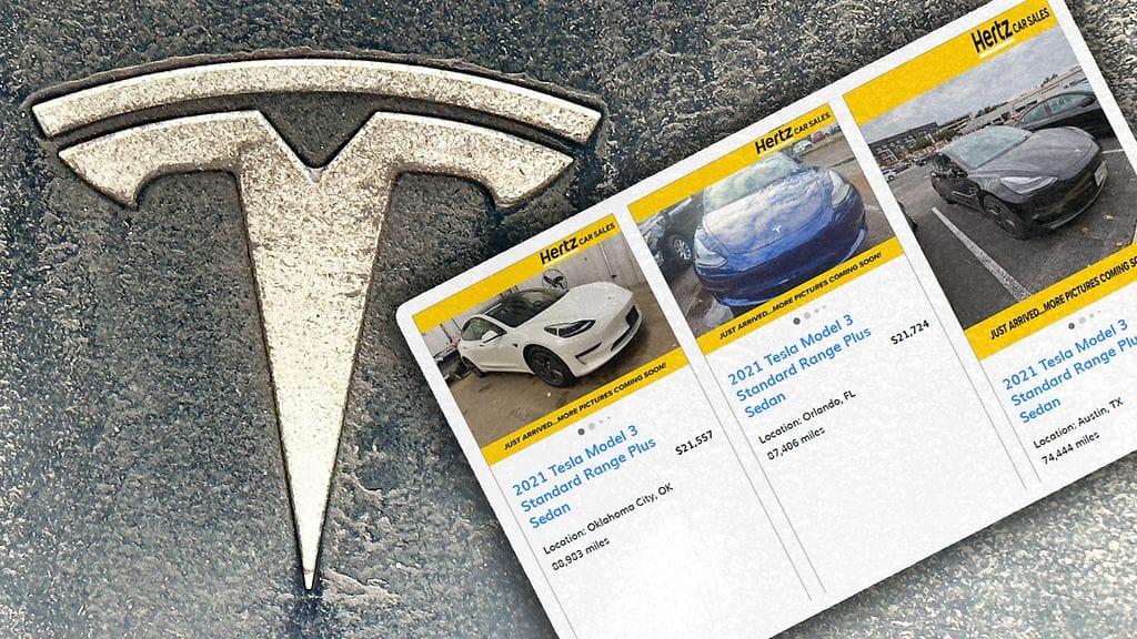 Satoja Tesloja on myynnissä Hertzin nettisivuilla.