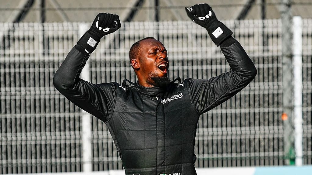 Usain Bolt nautti Formula E -auton ajamisesta täysin siemauksin.