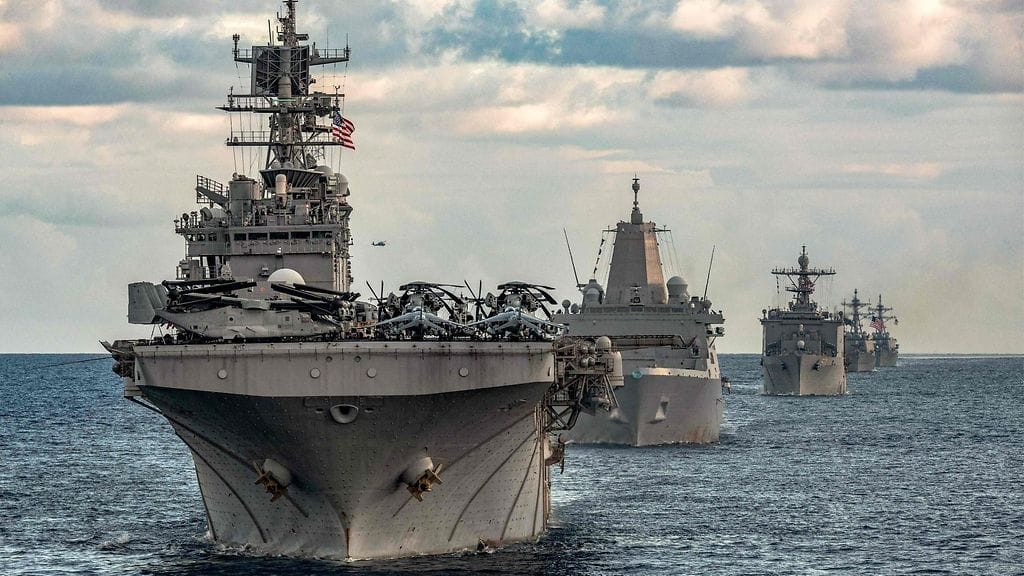 Yhdysvaltain laivaston aluksia kuvattuna Välimerellä 31. joulukuuta 2023.