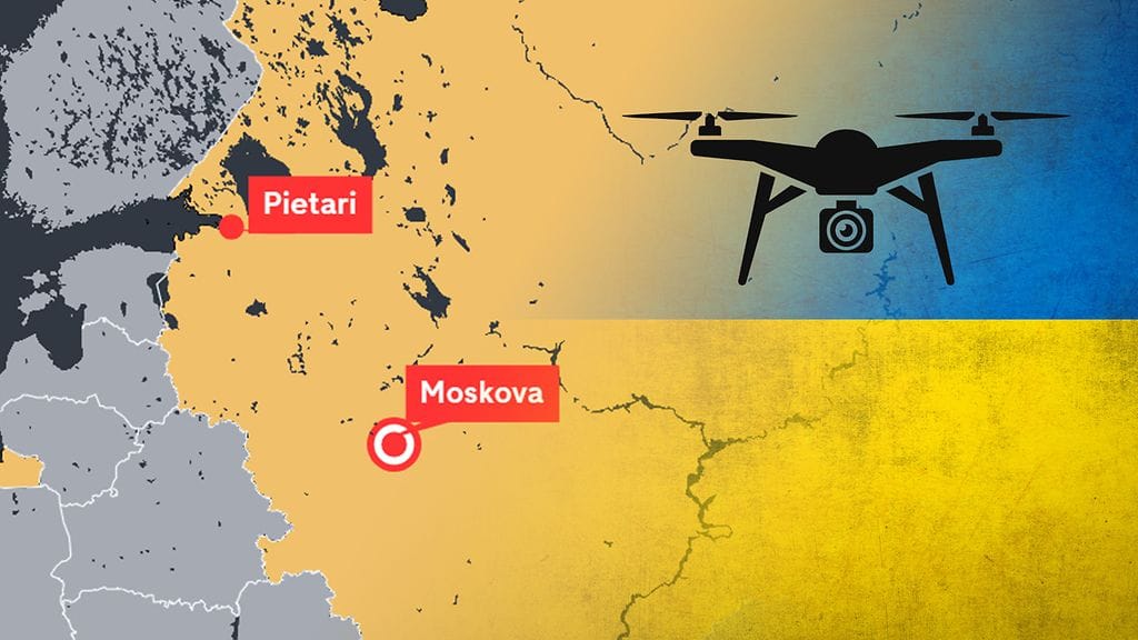 Venäjän mukaan ilmatorjunta pudotti ukrainalaisia taistelulennokkeja Moskovan lähellä ja Pietarin alueella.