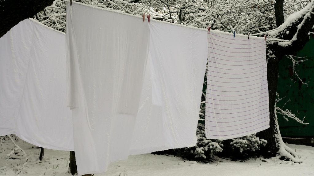 lakanoiden kuivattaminen pakkasella