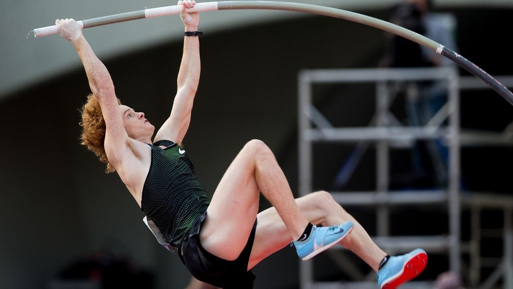 Shawn Barber ylitti urallaan kuusi metriä. Kuva vuodelta 2018.