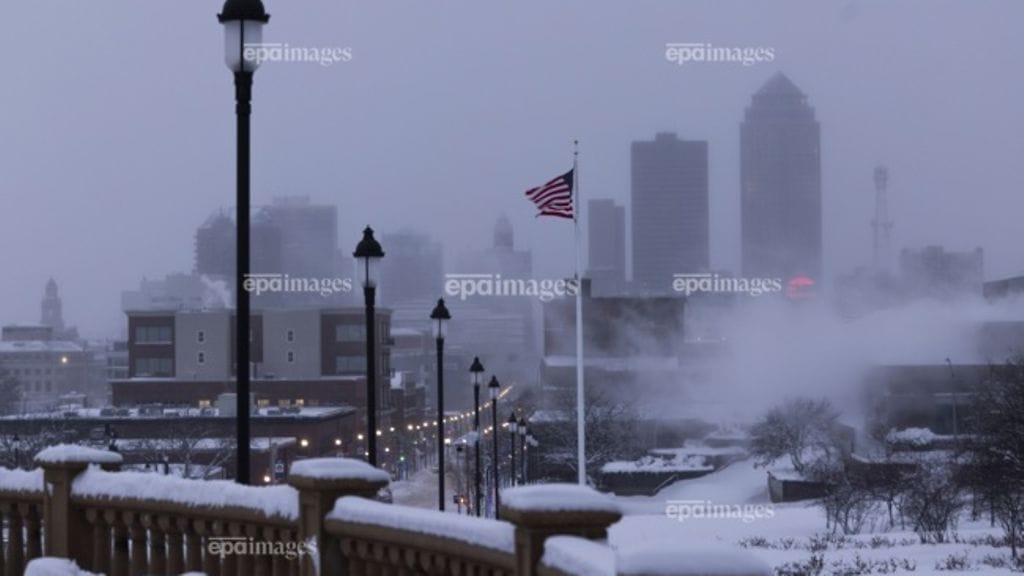 Kuvaa talvisäästä Des Moinissa Iowassa 13. tammikuuta 2024. Kuvituskuva.