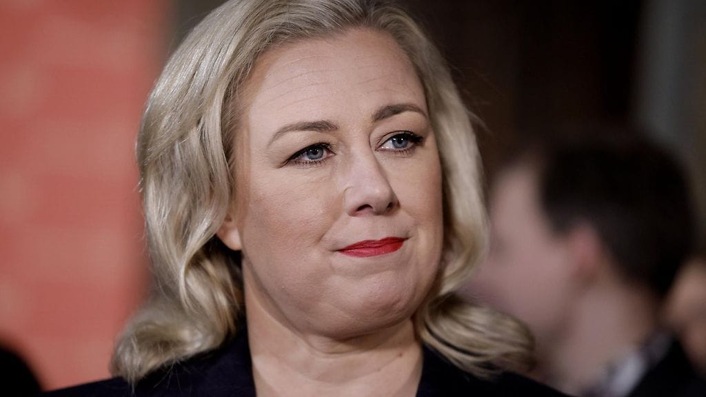 Jutta Urpilainen vaalivalvojaisissaan 28. tammikuuta.