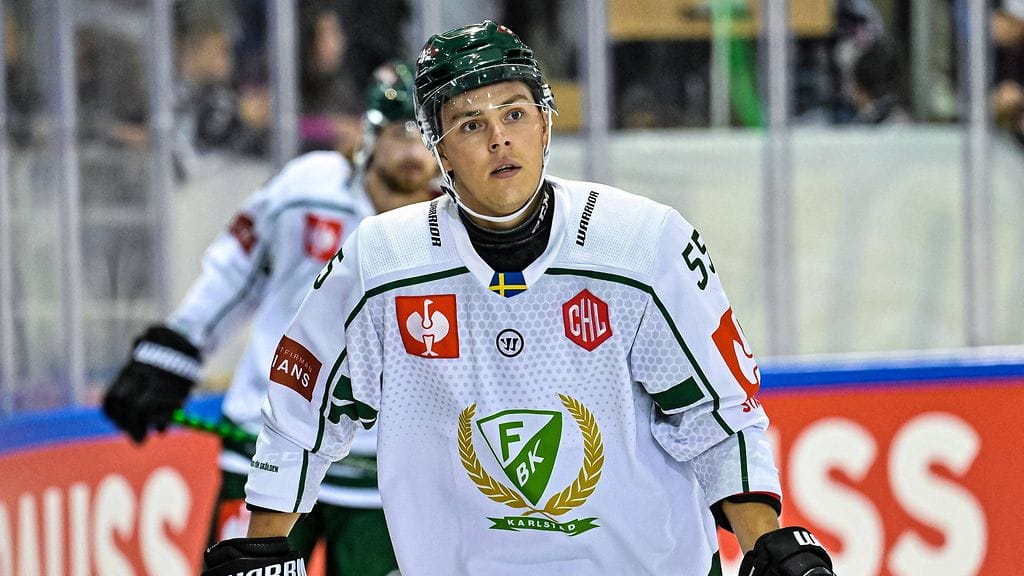 Max Lindroth on edustanut SHL:ssä kolmea eri seuraa. Kuvassa hän oli Färjestadin paidassa.