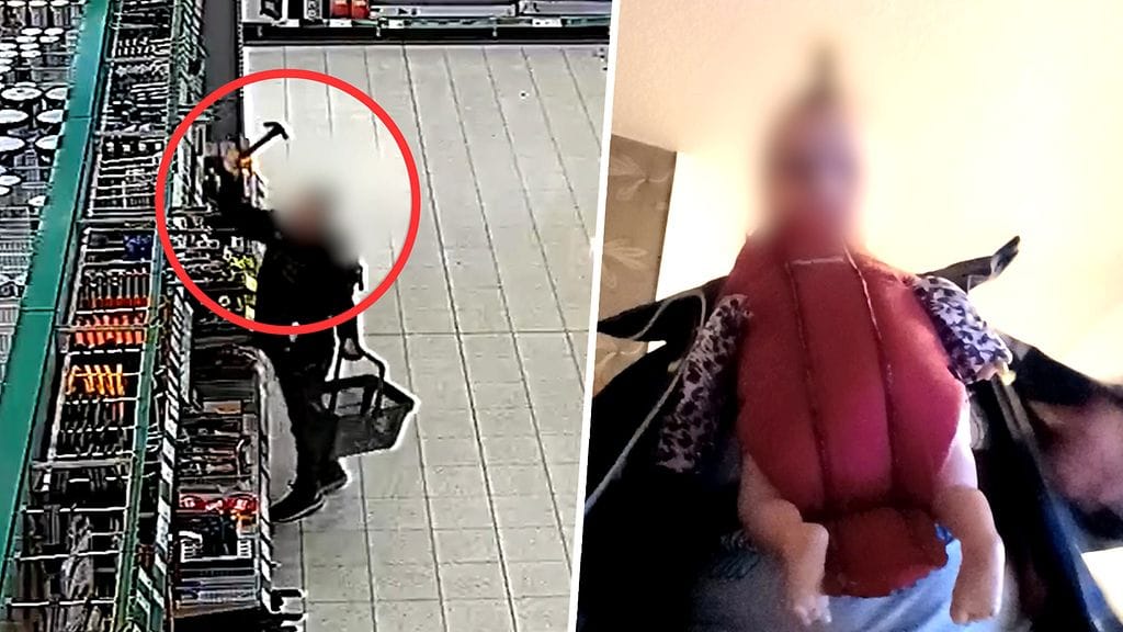 Vauvasieppaaja valmisteli tekoaan muun muassa ostamalla vasaran ja sovittamalla sylireppua.