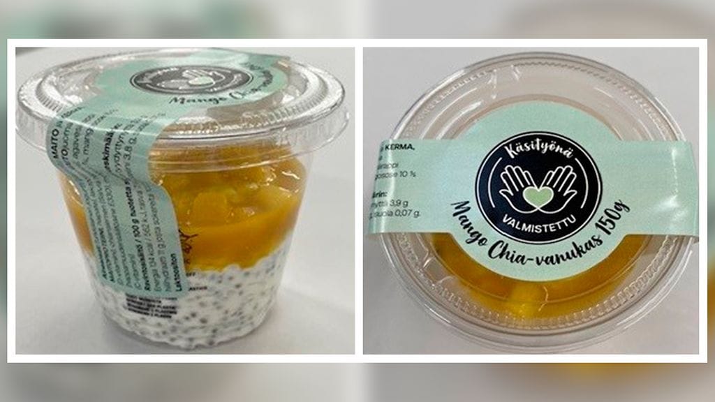 Linkosuon Kahvila Oy on ilmoittanut takaisinvedosta. Takaisinvedettävä tuote on Mango-Chia-vanukas, 150 g, viimeinen käyttöpäivä 3.2.2024.