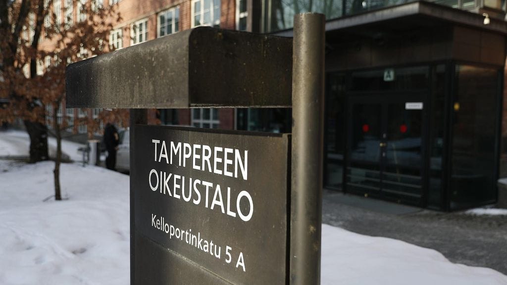 Pirkanmaan käräjäoikeus maaliskuussa 2019. Kuvituskuva.