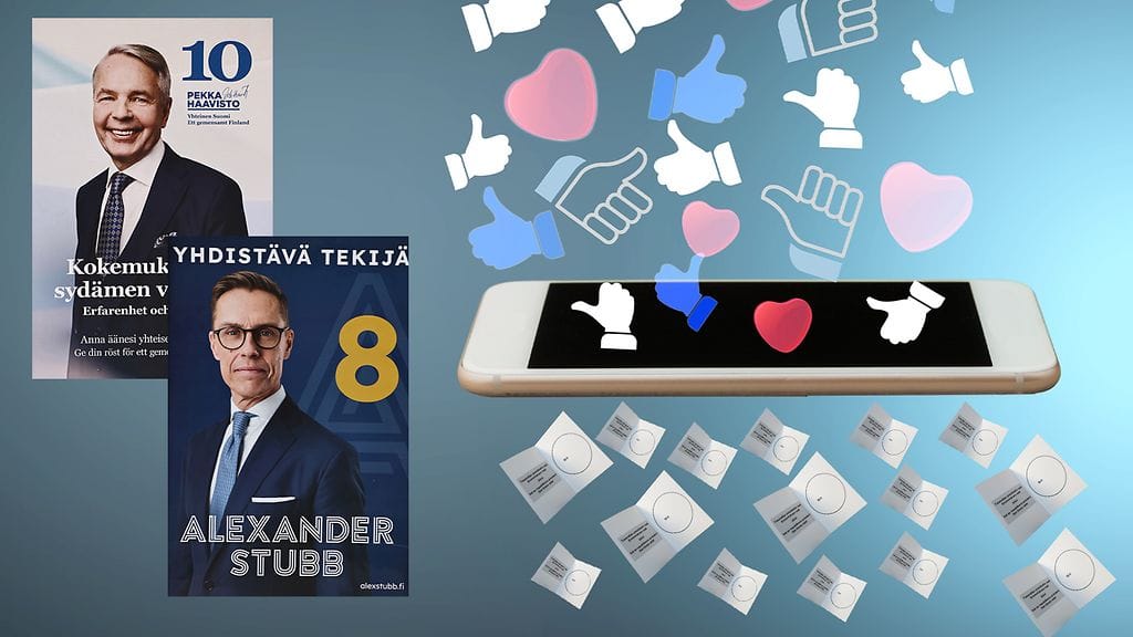 Presidentinvaalissa kohdennettua somemainontaa on ollut vähemmän kuin eduskuntavaaleissa.