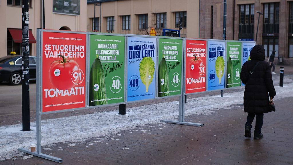 Vihannekset vaalijulisteina 2