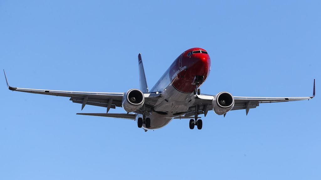 Norvegianin Boeing 737 -kone laskeutui Göteborgiin Ruotsiin Landvetterin kentälle tänä aamuna. Kuvituskuvassa laskeutumassa Norwegian -lentoyhtiön Boeing 737-800.