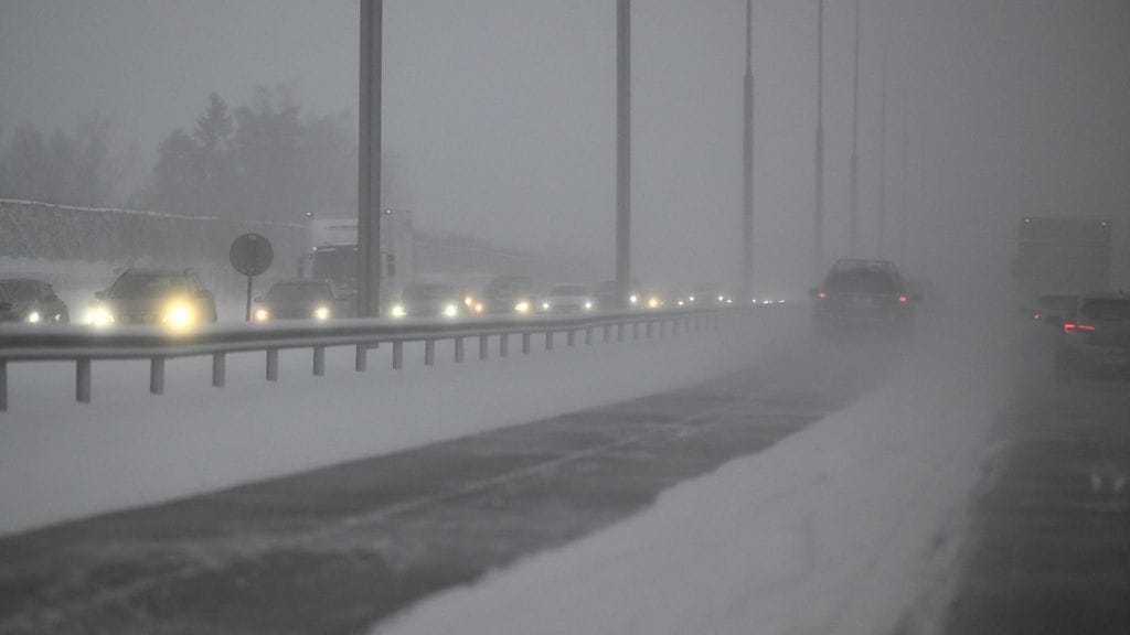 Tältä näytti autoliikenne keskiviikkoaamuna Helsingissä.