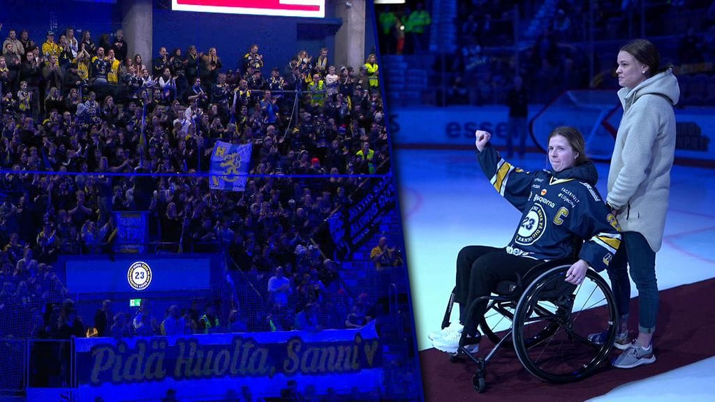 Halvaantuneelle Sanni Hakalalle tehtiin upealla tavalla kunniaa Ruotsin kiekkoliigassa
