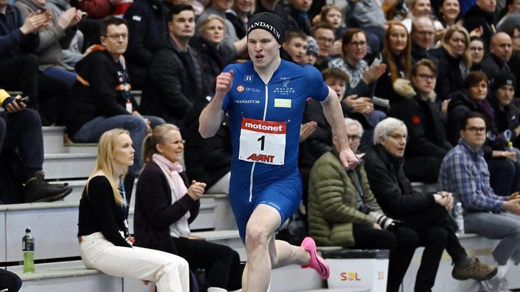 Samuel Purola juoksi 200 metrin Suomen mestariksi Tampereella.
