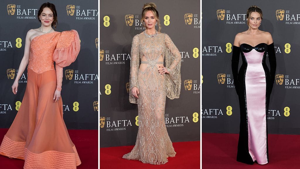 Emma Stone, Emily Blunt ja Margot Robbie säkenöivät Bafta-gaalan punaisella matolla.