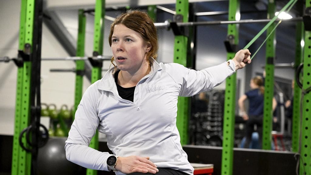 Minttu Tuominen harjoittelemassa Espoossa torstaina.