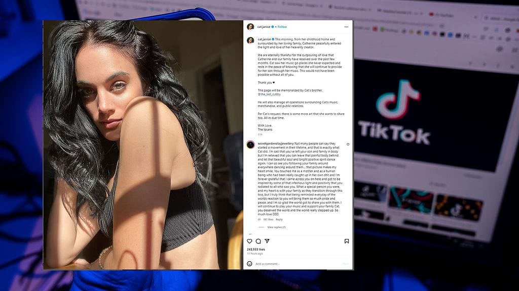 Cat Janicen kuolinilmoitus julkaistiin laulajan Instagram-tilillä.