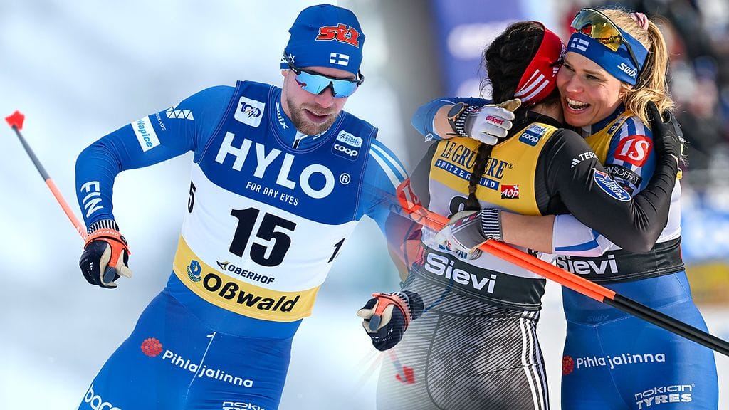 Joni Mäki ja Jasmi Joensuu olivat vapaan sprintissä kuudensia sunnuntaina Lahdessa.