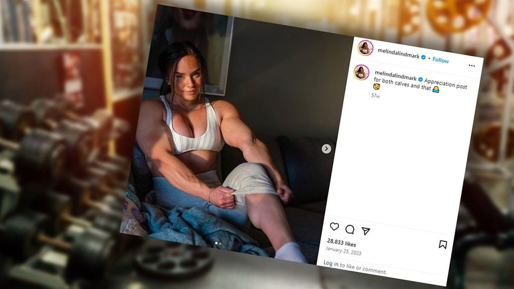 Melinda Lindmarkilla on kookkaat lihakset. Moni epäilee ruotsalaisen kehonrakentajan käyttäneen anabolisia steroideja.