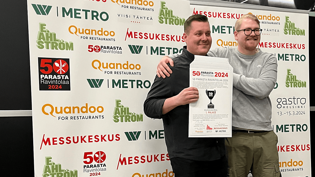 Ravintola Palace voitti viidettä vuotta putkeen Suomen paras ravintola -äänestyksen.