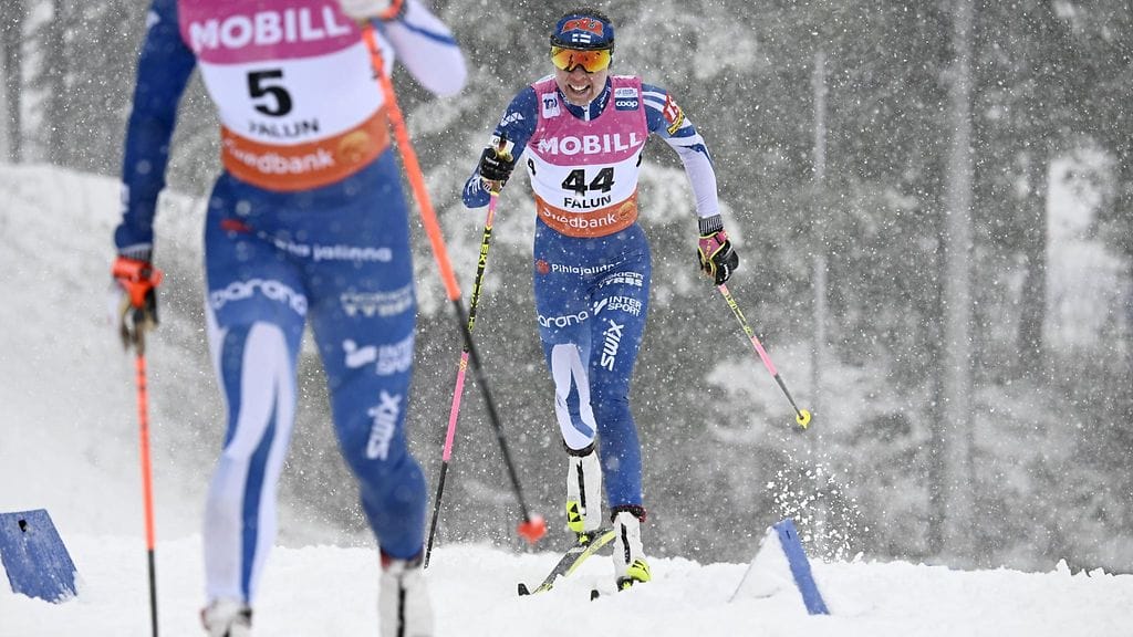Kerttu Niskanen tykitti voittoon Falunin räntäsateessa lauantaina.