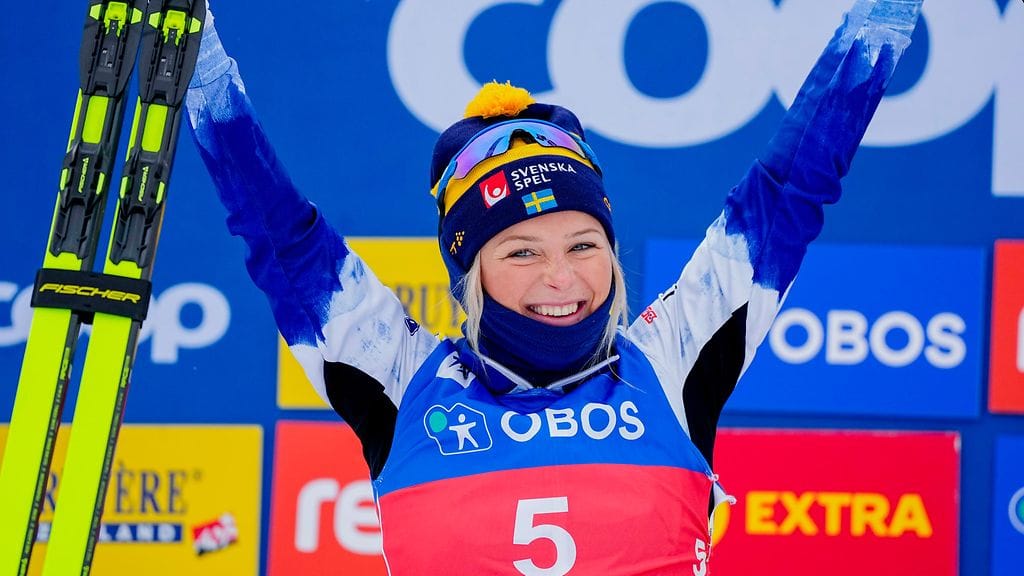 Frida Karlsson oli maailmancupin kokonaiskilpailussa kolmas.