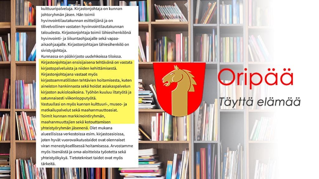 Sosiaalisessa mediassa kiinnitettiin huomiota kirjastonjohtajan poikkeuksellisen laajaan työnkuvaan.