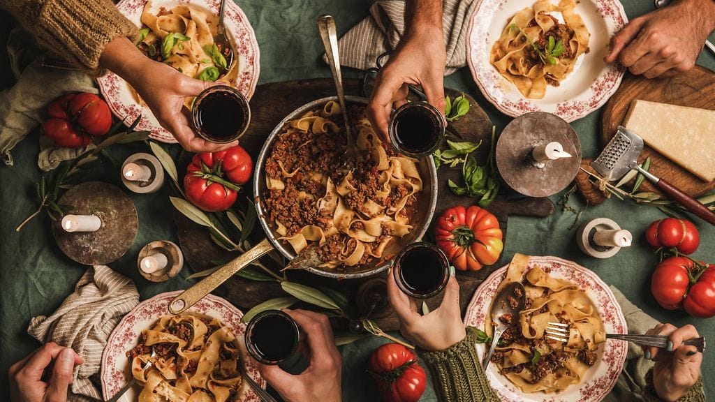 päivällinen, pasta-ateria