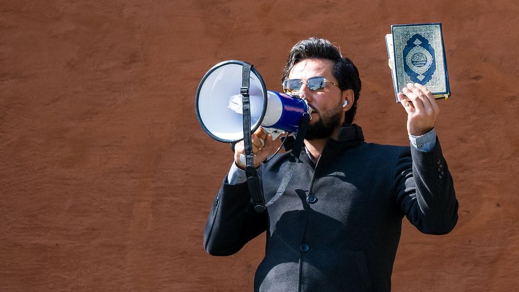 Salwan Momika kuvattuna Tukholmassa elokuussa 2023.