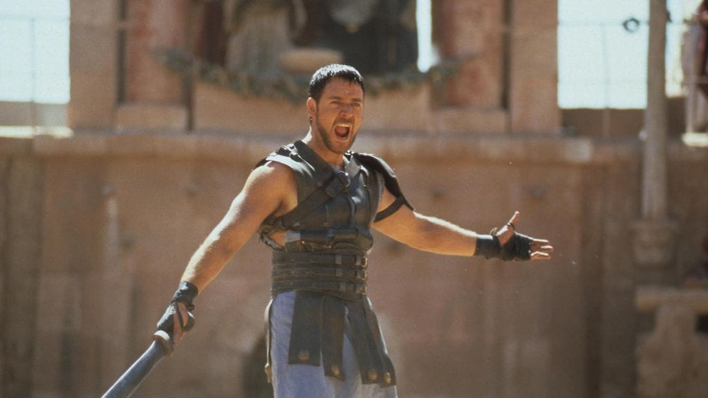 Russell Crowe nähtiin pääosassa ensimmäisessä Gladiator-elokuvassa.