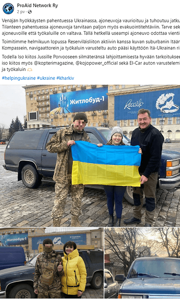 12042024 PRO AID NETWORK RY VAPAAEHTOISET LAHJOITUS UKRAINA RAAKEL TASANEN