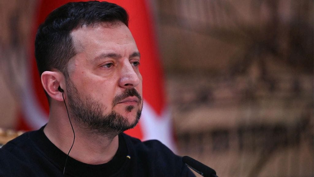 Ukrainan presidentti Zelenskyi maaliskuussa.